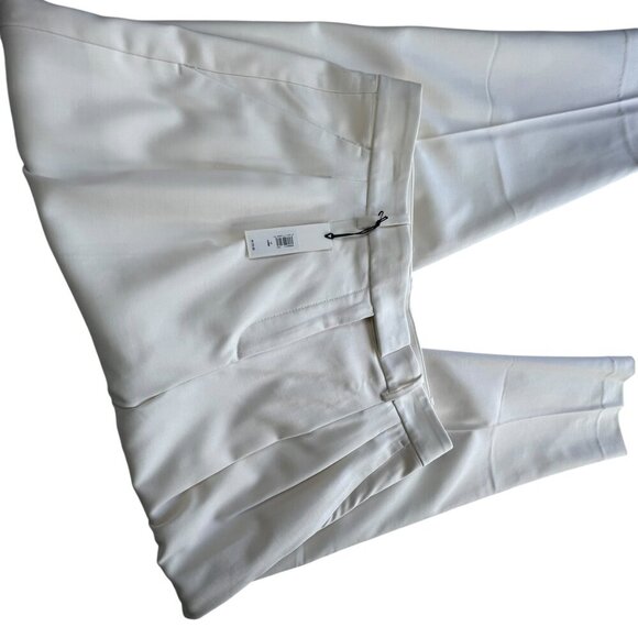 Banana Republic Off-White Barathea Italian Wool Tapered Pant Size 12 Long - Picture 9 of 16